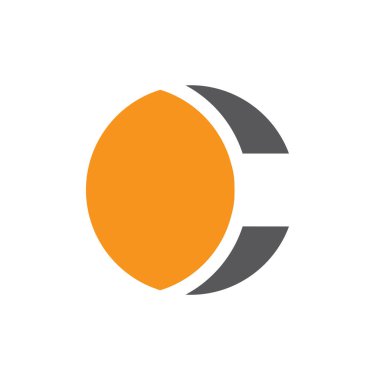 İlk harf C Harfi Logo Şablon vektör resimleme