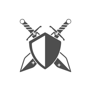 Kılıç silahı vektör logosu örnekleme tasarımı