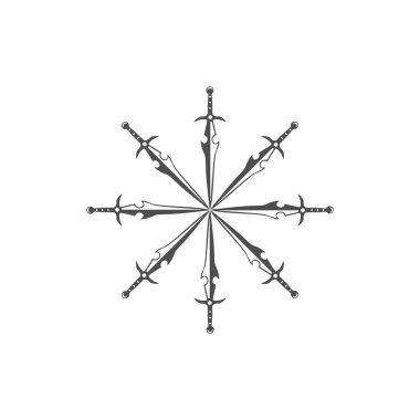 Kılıç silahı vektör logosu örnekleme tasarımı