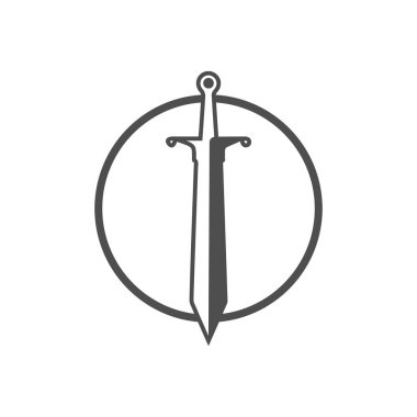 Kılıç silahı vektör logosu örnekleme tasarımı