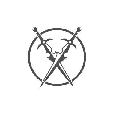 Kılıç silahı vektör logosu örnekleme tasarımı