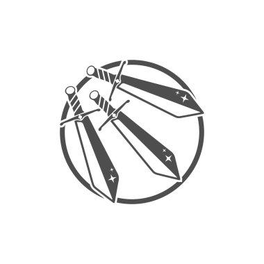 Kılıç silahı vektör logosu örnekleme tasarımı