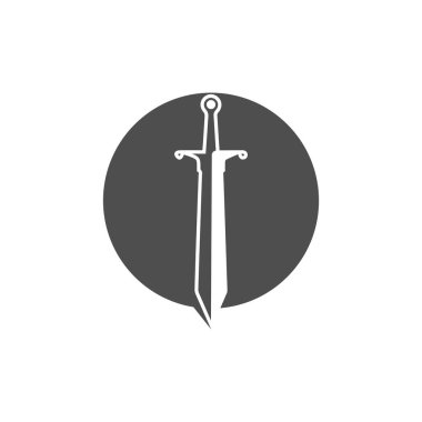 Kılıç silahı vektör logosu örnekleme tasarımı