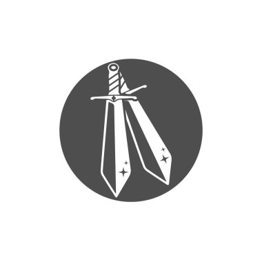 Kılıç silahı vektör logosu örnekleme tasarımı