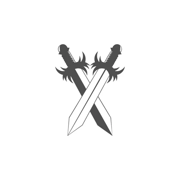 Miecz Broń Wektor Logo Szablon Ilustracja Projekt — Wektor stockowy