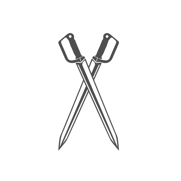 Svärd Vapen Vektor Logotyp Mall Illustration Design — Stock vektor