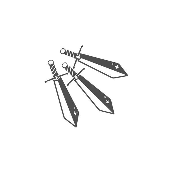 Meč Zbraň Vektorové Logo Šablony Ilustrace — Stockový vektor