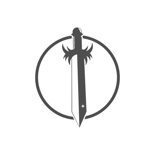 Sword Όπλο Διάνυσμα Λογότυπο Πρότυπο Εικονογράφηση Σχεδιασμό — Διανυσματικό Αρχείο