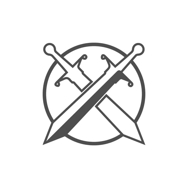 Modèle Illustration Logo Vectoriel Arme Épée — Image vectorielle