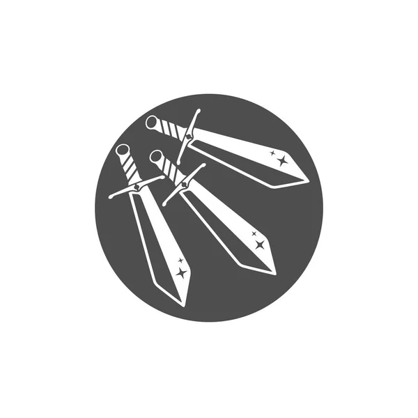 Espada Arma Vector Logotipo Plantilla Ilustración Diseño — Archivo Imágenes Vectoriales