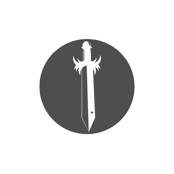 Espada Arma Vector Logotipo Plantilla Ilustración Diseño — Vector de stock