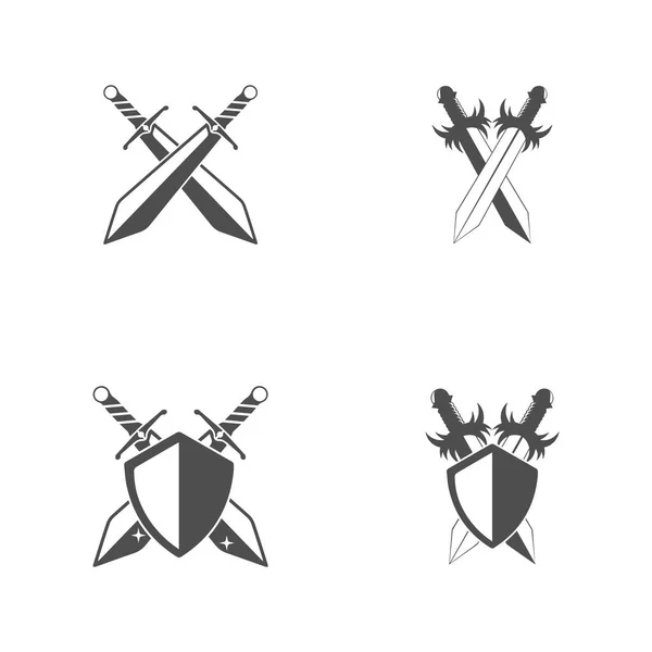 Miekka Ase Vektori Logo Malli Kuvitus Suunnittelu — vektorikuva