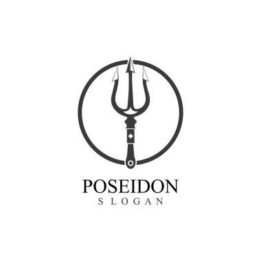Trident tasarım vektörü ve pozeidon simge örnekleme şablonu