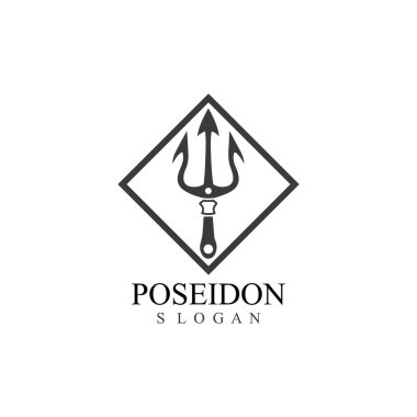 Trident tasarım vektörü ve pozeidon simge örnekleme şablonu