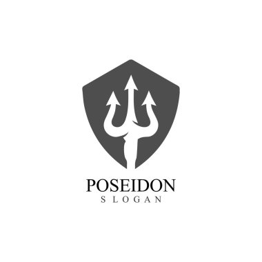 Trident tasarım vektörü ve pozeidon simge örnekleme şablonu