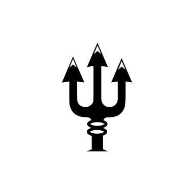 Trident tasarım vektörü ve pozeidon simge örnekleme şablonu