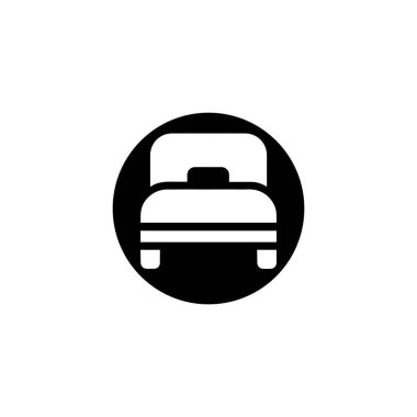 Yatak simgesi, Mobilya Vektörü illüstrasyonu, düz tasarım.