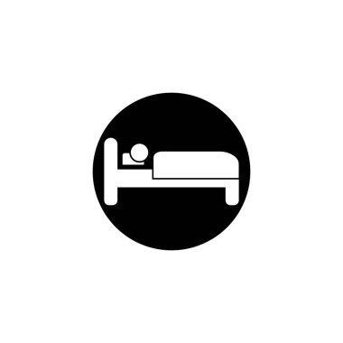 Yatak simgesi, Mobilya Vektörü illüstrasyonu, düz tasarım.