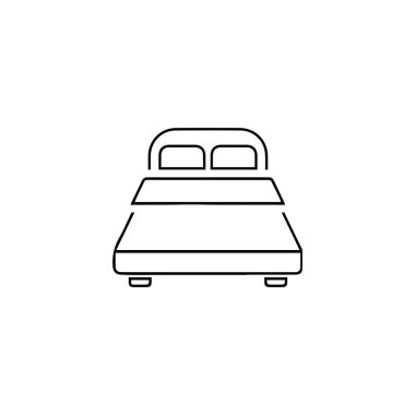 Yatak simgesi, Mobilya Vektörü illüstrasyonu, düz tasarım.