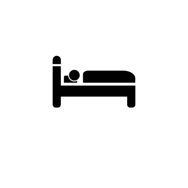 Bed Icon Furniture Vector Illustration Flat Design — Stock Vector