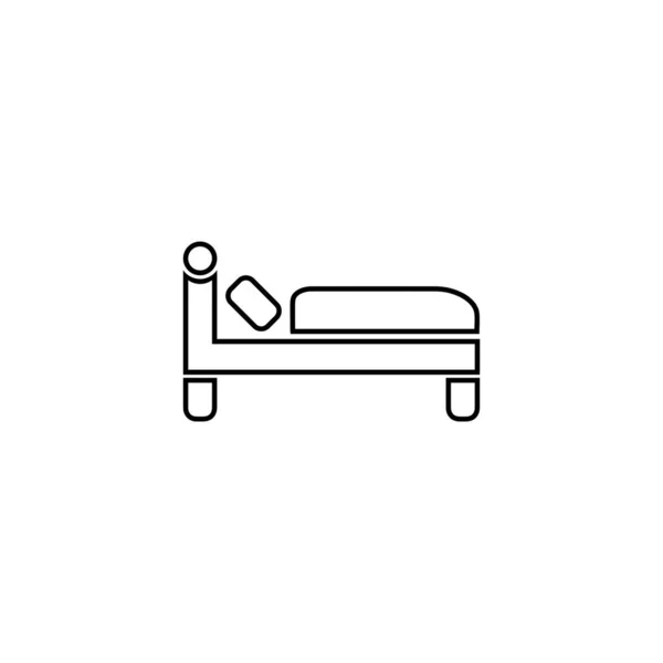 Icono Cama Muebles Vector Ilustración Diseño Plano — Vector de stock