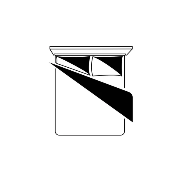 Ikona Postele Vektorové Ilustrace Nábytku Plochý Design — Stockový vektor