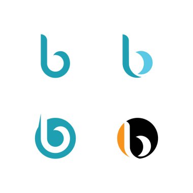 İlk harf B, Harf B Logo Şablon vektör resimleme