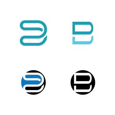 İlk harf B, Harf B Logo Şablon vektör resimleme