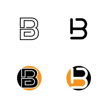 İlk harf B, Harf B Logo Şablon vektör resimleme
