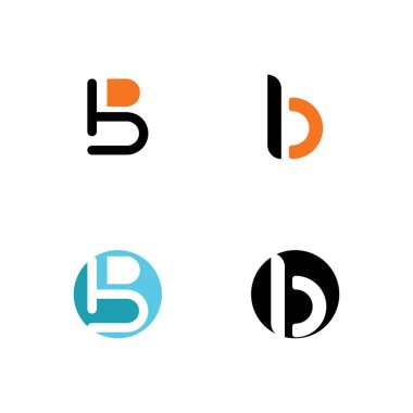 İlk harf B, Harf B Logo Şablon vektör resimleme