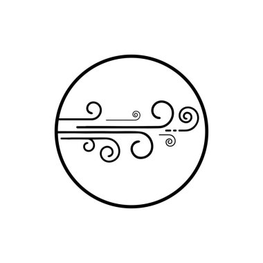 Rüzgar vektör simgesi tasarım illüstrasyon şablonu