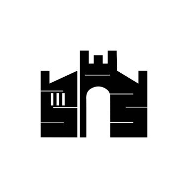 Basit ilüstrasyon kalesi, Saray simgesi düzenlenebilir logo tasarımı