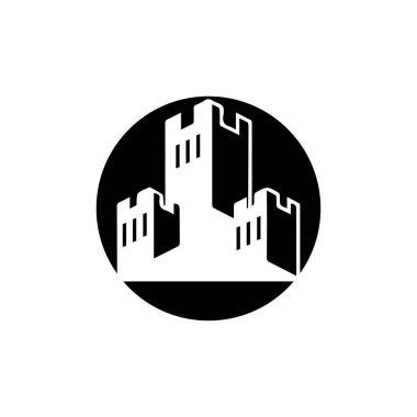 Basit ilüstrasyon kalesi, Saray simgesi düzenlenebilir logo tasarımı