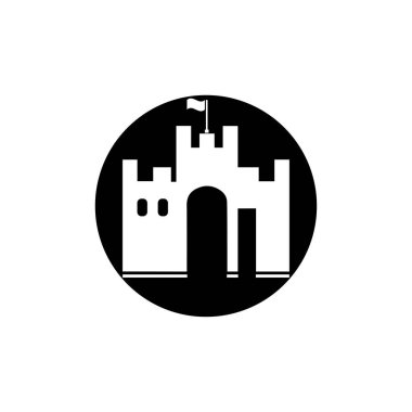 Basit ilüstrasyon kalesi, Saray simgesi düzenlenebilir logo tasarımı