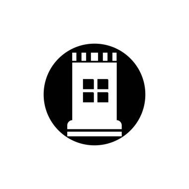 Basit ilüstrasyon kalesi, Saray simgesi düzenlenebilir logo tasarımı