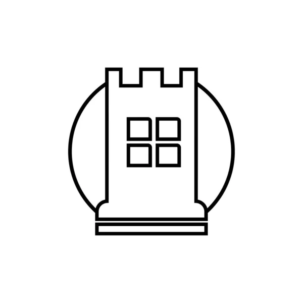 Basit Ilüstrasyon Kalesi Saray Simgesi Düzenlenebilir Logo Tasarımı — Stok Vektör