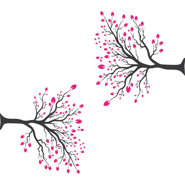 Vektorzweig Handgezeichnete Illustration Der Vorlage Für Die Gestaltung Von Baumzweigen — Stockvektor