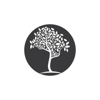 Ağaç Vektörü, el çizimi, zeytin ağacı tasarım şablonu çizimi