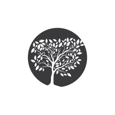 Ağaç Vektörü, el çizimi, zeytin ağacı tasarım şablonu çizimi