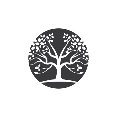 Ağaç Vektörü, el çizimi, zeytin ağacı tasarım şablonu çizimi