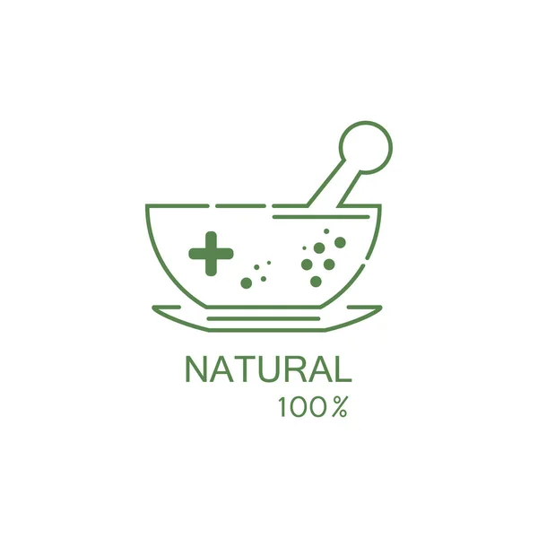 Pharmacy Icon Herbal Phines Symbol Pestle Mortar Vector Illustration Design — 스톡 벡터