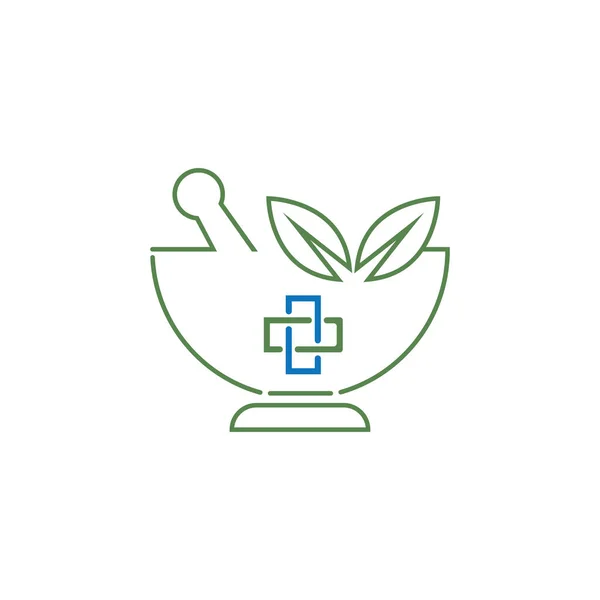 Icona Della Farmacia Simbolo Della Farmacia Base Erbe Modello Illustrazione — Vettoriale Stock