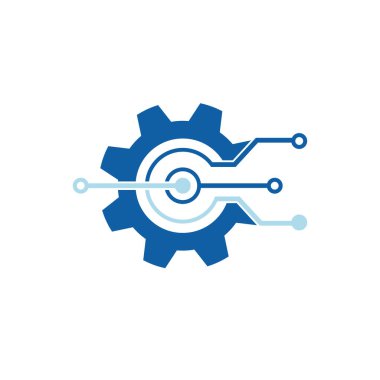 Gear Logo Şablonu vektör çizimi tasarımı