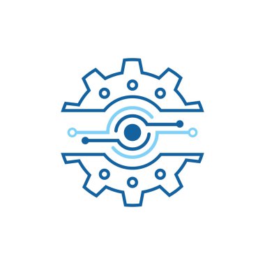 Gear Logo Şablonu vektör çizimi tasarımı