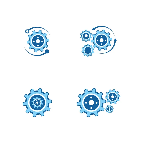 Gear Logo Modello Vettoriale Icona Illustrazione Design — Vettoriale Stock