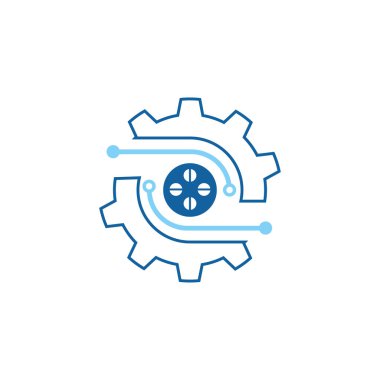 Gear Logo Şablonu vektör çizimi tasarımı