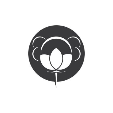 Güzellik Pamuğu çiçek vektörü, basit simge pamuk çiçek şablonu doğa sembolü