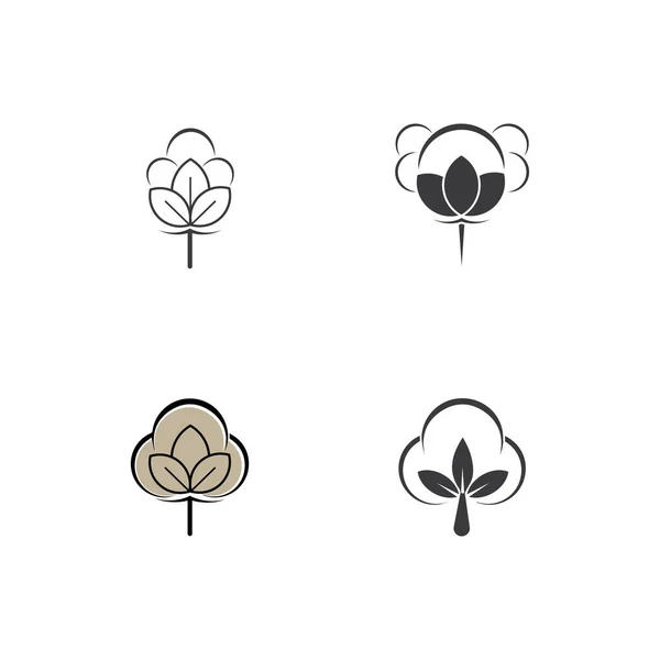 Beauté Vecteur Fleurs Coton Icône Simple Modèle Fleur Coton Symbole — Image vectorielle