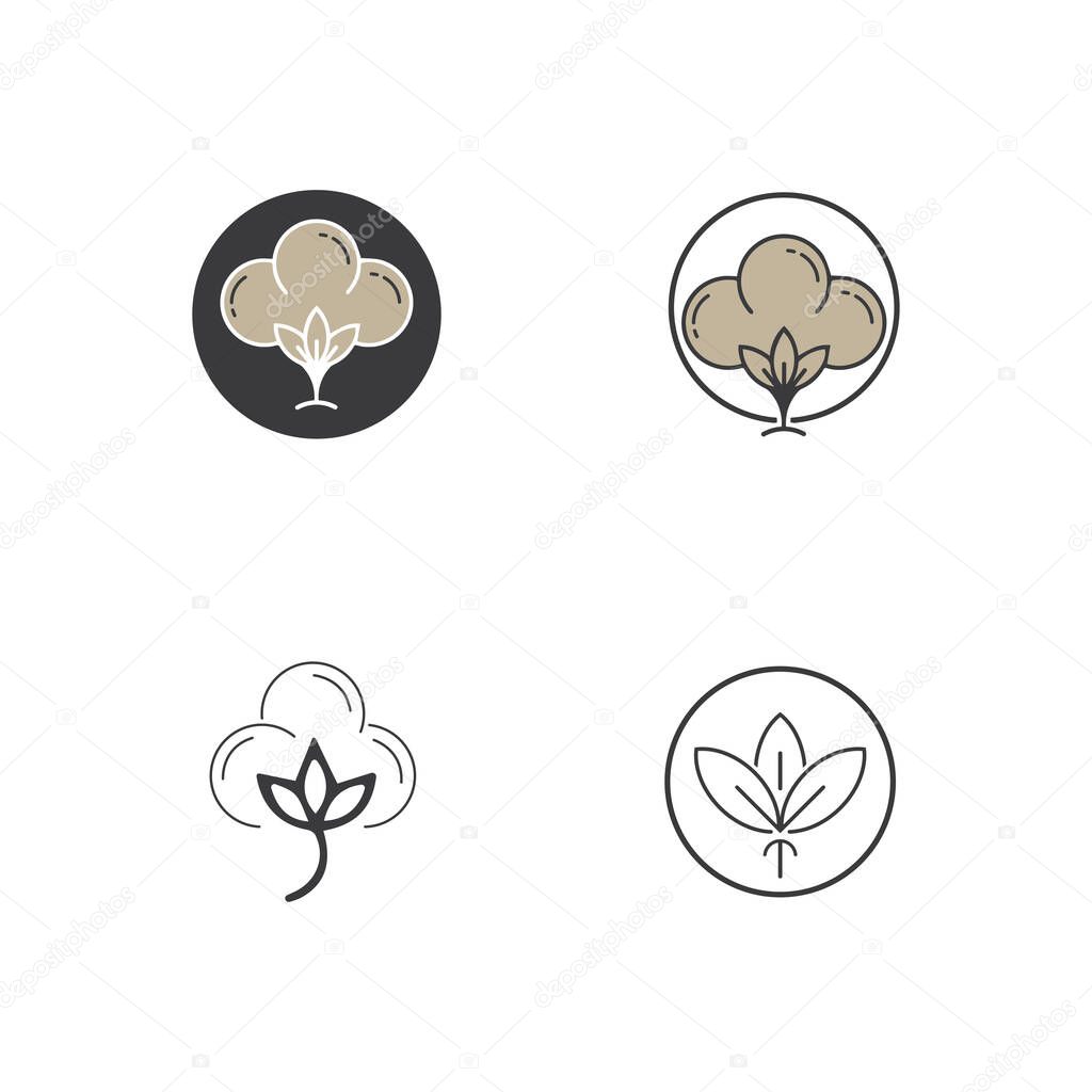 Beauty Cotton flower vector , Simple  icon Cotton flower template symbol nature