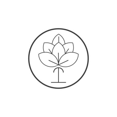 Güzellik Pamuğu çiçek vektörü, basit simge pamuk çiçek şablonu doğa sembolü